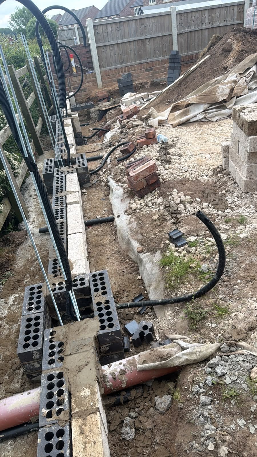 Surface water drainage with attenuation crates